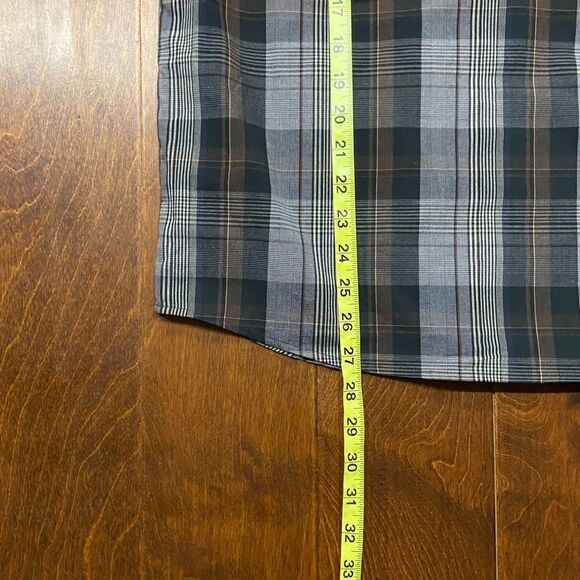 Panhandle Slim Snap Button Plaid Black Grey Shirt Cotton Boy's Size Extra Large - Picture 9 of 9